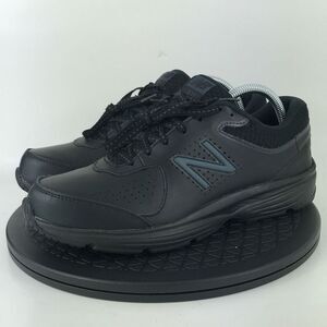 New Balance 411 Black Leather Comfort Walking Shoes WW411BK2 Women's Size 10 2A